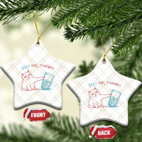 Funny Cat Anti ICE Political Protest Ceramic Ornament Ice? No Thanks