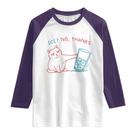 Funny Cat Anti ICE Political Protest Raglan Shirt Ice? No Thanks