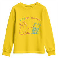 Funny Cat Anti ICE Political Protest Youth Sweatshirt Ice? No Thanks