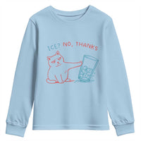 Funny Cat Anti ICE Political Protest Youth Sweatshirt Ice? No Thanks
