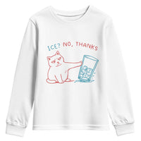 Funny Cat Anti ICE Political Protest Youth Sweatshirt Ice? No Thanks