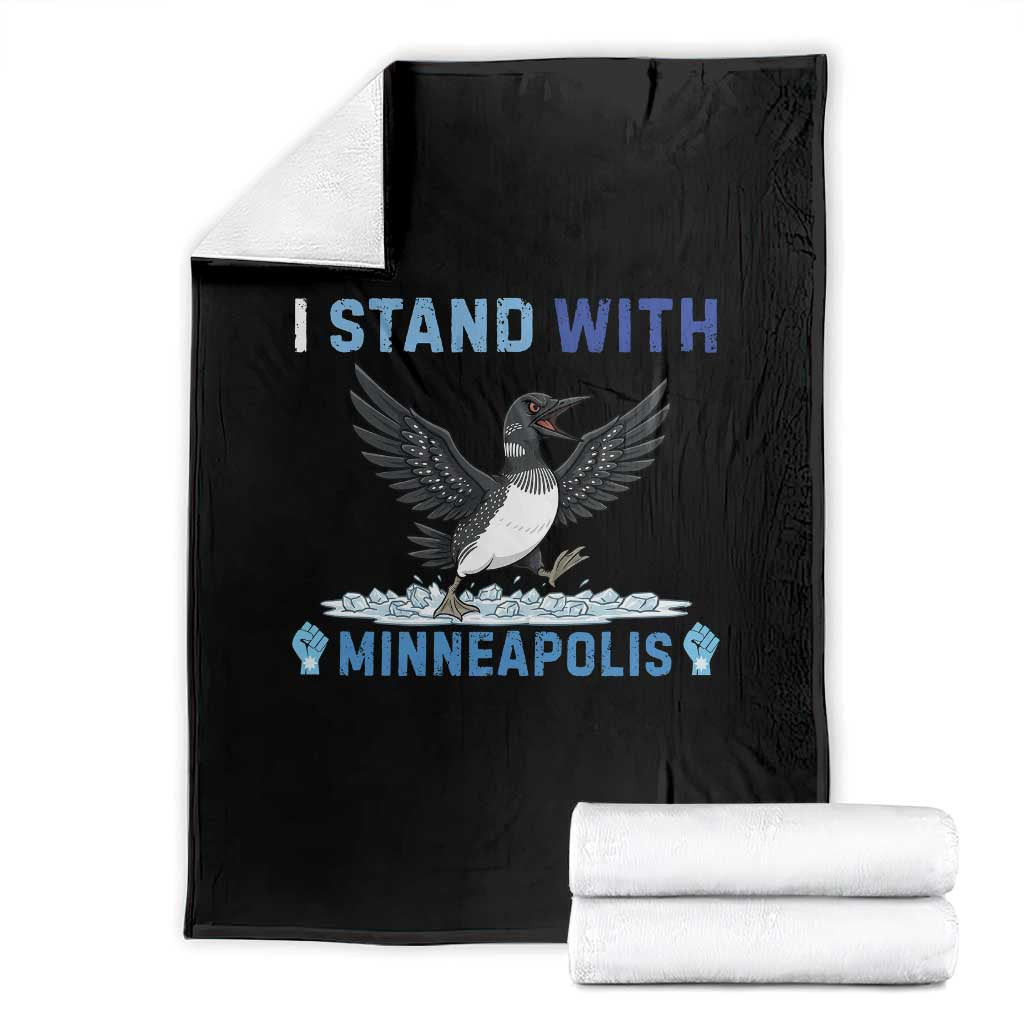 I Stand With Minneapolis Throw Blanket Loon Minnesota Resist Anti ICE Immigration Protest