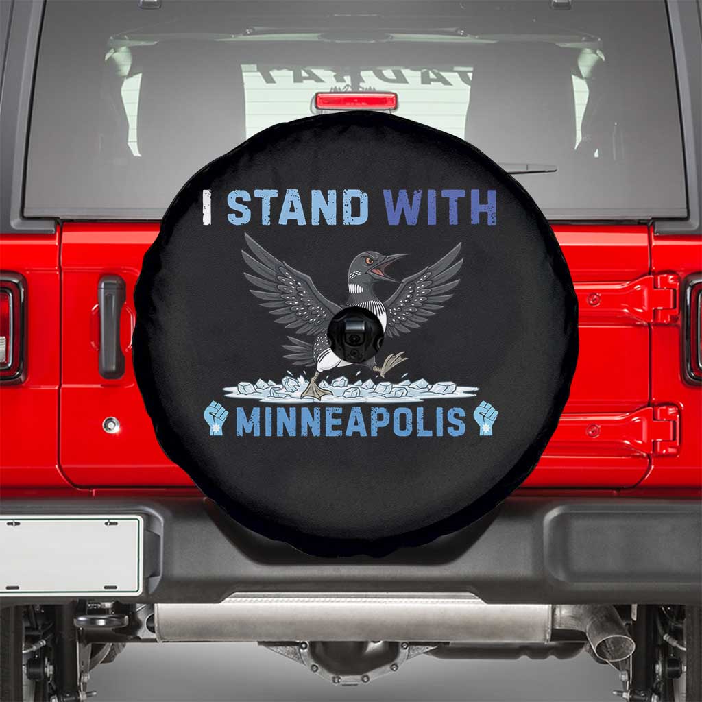 I Stand With Minneapolis Spare Tire Cover Loon Minnesota Resist Anti ICE Immigration Protest