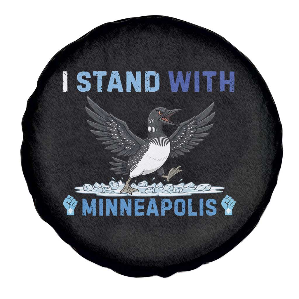 I Stand With Minneapolis Spare Tire Cover Loon Minnesota Resist Anti ICE Immigration Protest