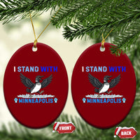 I Stand With Minneapolis Ceramic Ornament Loon Minnesota Resist Anti ICE Immigration Protest