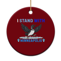 I Stand With Minneapolis Ceramic Ornament Loon Minnesota Resist Anti ICE Immigration Protest