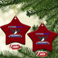 I Stand With Minneapolis Ceramic Ornament Loon Minnesota Resist Anti ICE Immigration Protest
