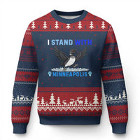I Stand With Minneapolis Ugly Christmas Sweater Loon Minnesota Resist Anti ICE Immigration Protest