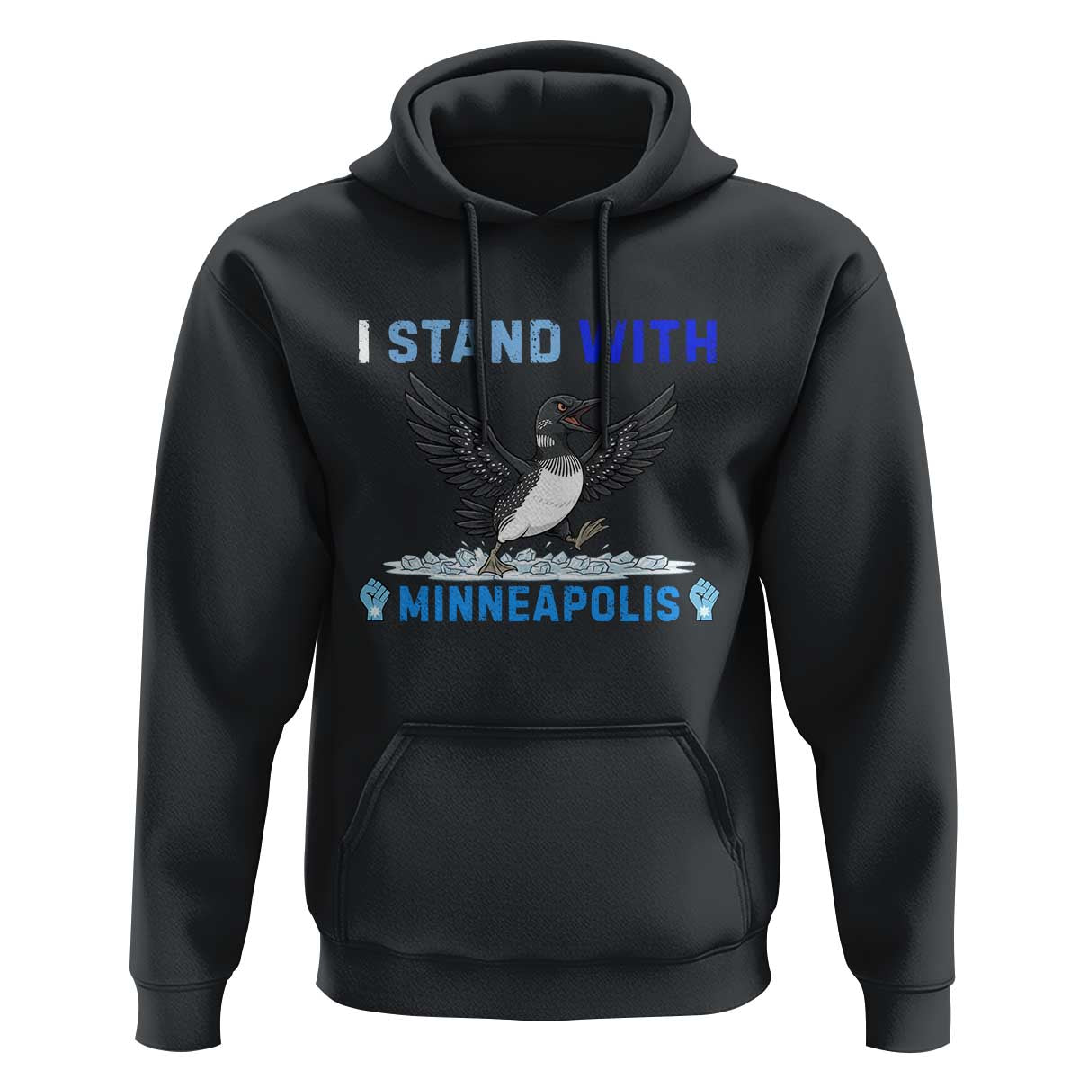 I Stand With Minneapolis Hoodie Loon Minnesota Resist Anti ICE Immigration Protest