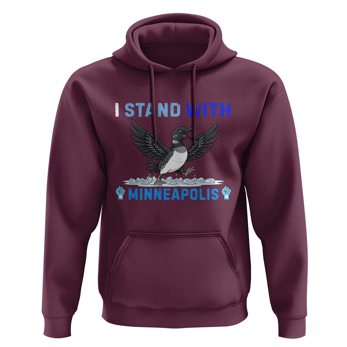I Stand With Minneapolis Hoodie Loon Minnesota Resist Anti ICE Immigration Protest