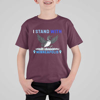 I Stand With Minneapolis T Shirt For Kid Loon Minnesota Resist Anti ICE Immigration Protest