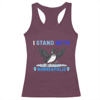 I Stand With Minneapolis Racerback Tank Top Loon Minnesota Resist Anti ICE Immigration Protest