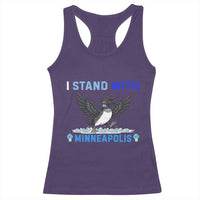 I Stand With Minneapolis Racerback Tank Top Loon Minnesota Resist Anti ICE Immigration Protest