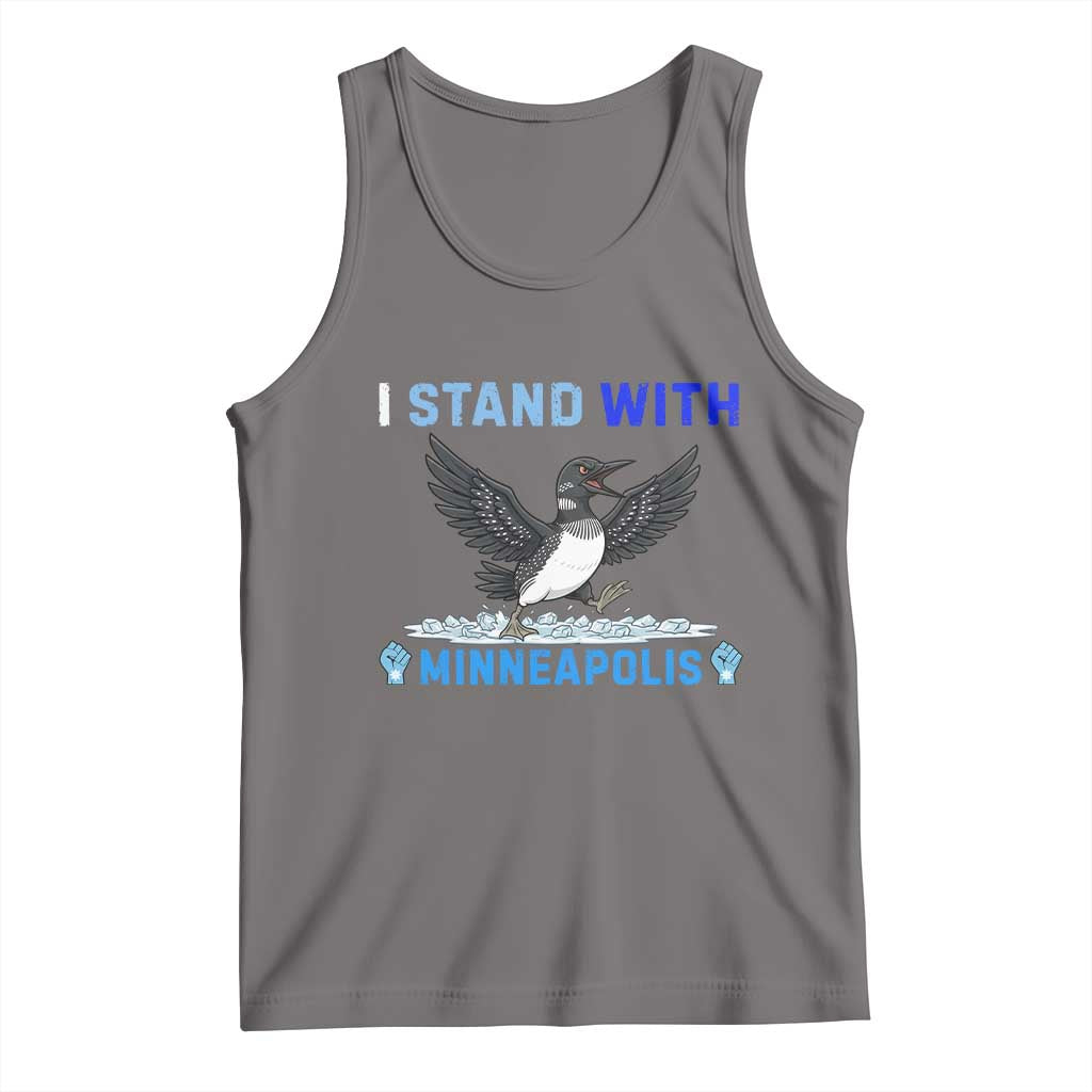 I Stand With Minneapolis Tank Top Loon Minnesota Resist Anti ICE Immigration Protest
