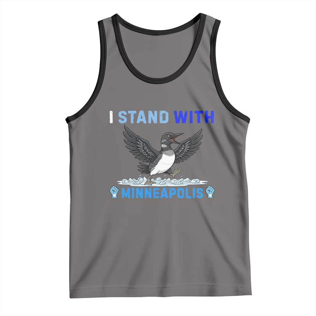 I Stand With Minneapolis Tank Top Loon Minnesota Resist Anti ICE Immigration Protest