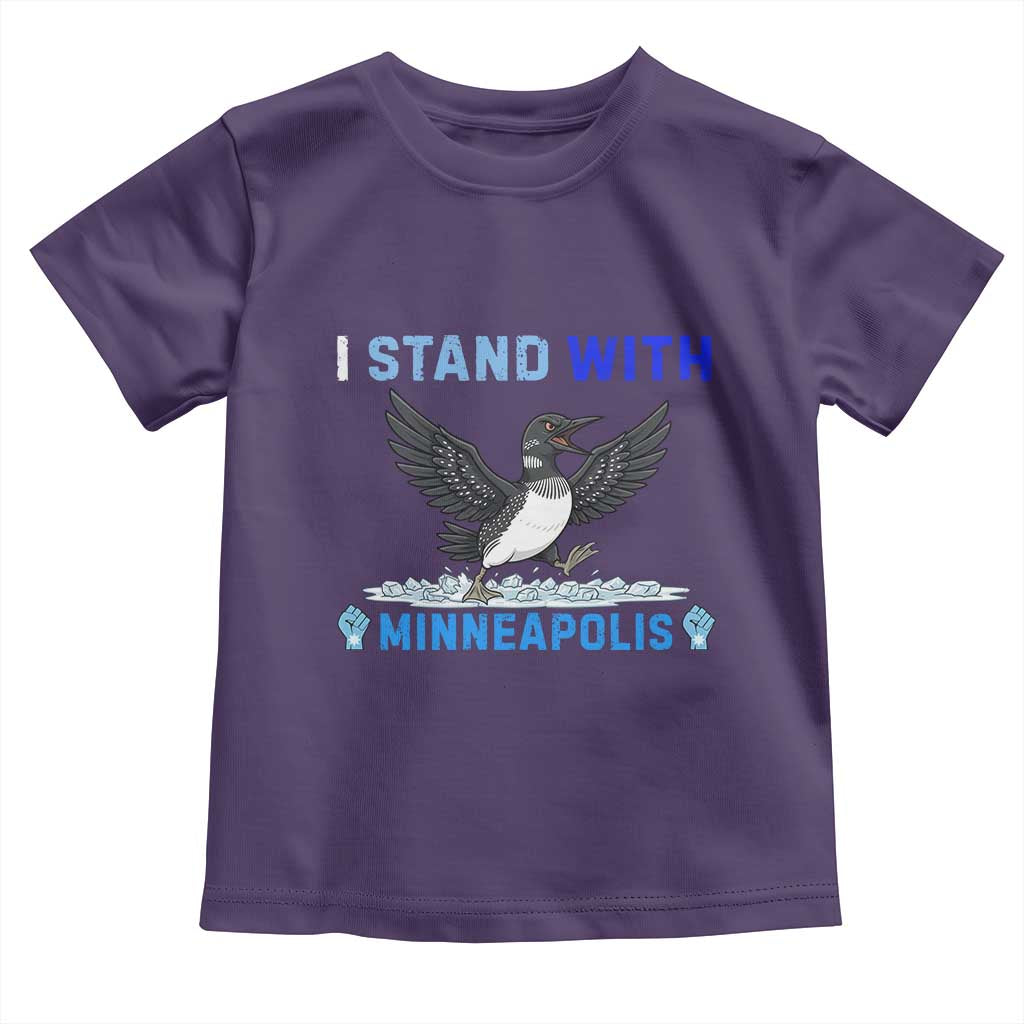I Stand With Minneapolis Toddler T Shirt Loon Minnesota Resist Anti ICE Immigration Protest