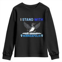 I Stand With Minneapolis Youth Sweatshirt Loon Minnesota Resist Anti ICE Immigration Protest