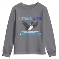 I Stand With Minneapolis Youth Sweatshirt Loon Minnesota Resist Anti ICE Immigration Protest