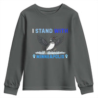 I Stand With Minneapolis Youth Sweatshirt Loon Minnesota Resist Anti ICE Immigration Protest