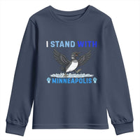 I Stand With Minneapolis Youth Sweatshirt Loon Minnesota Resist Anti ICE Immigration Protest