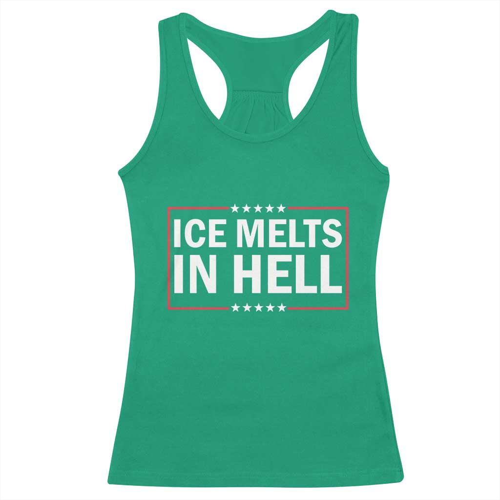 Ice Melts In Hell Racerback Tank Top Immigrant Rights Activist Statement Protest Quote