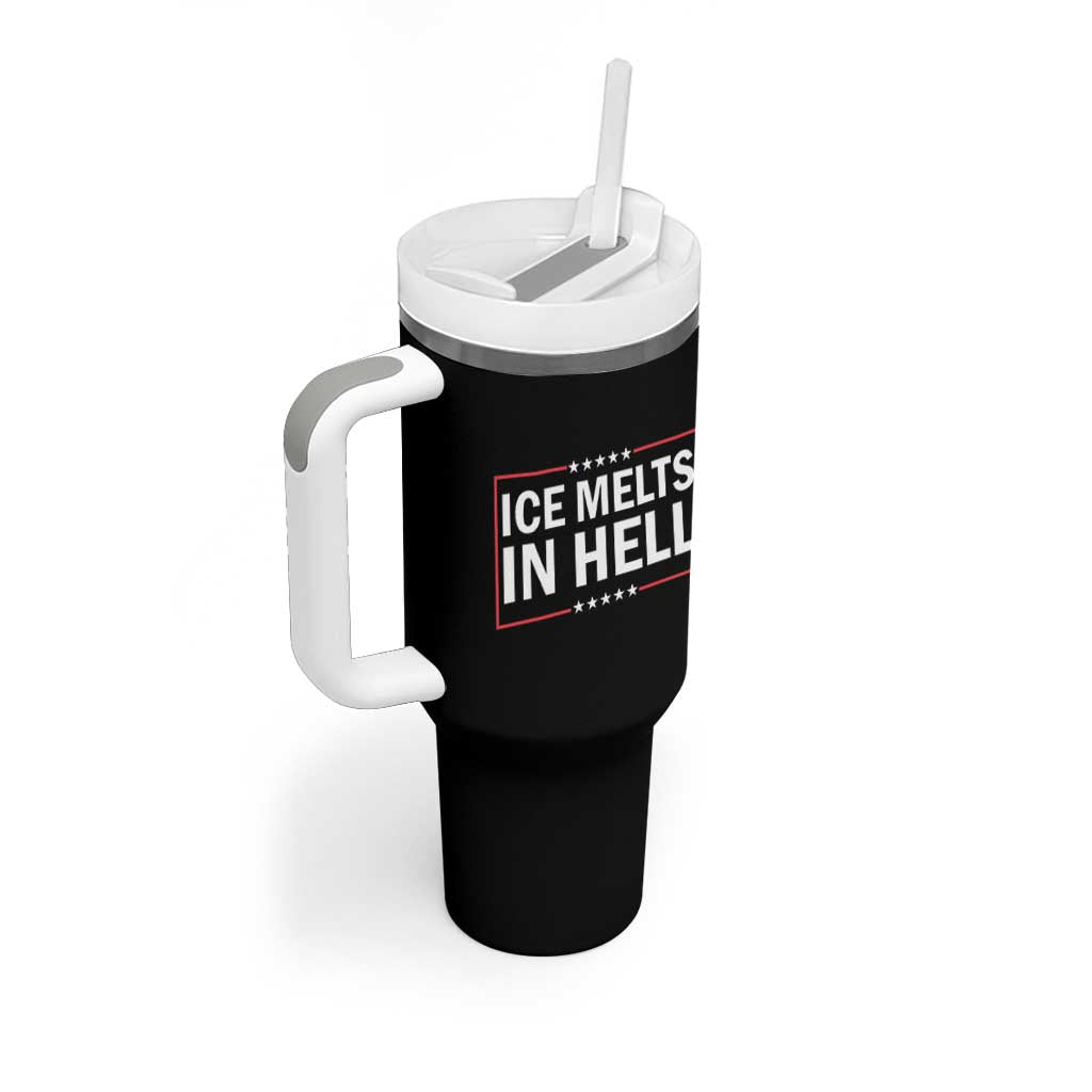 Ice Melts In Hell Tumbler With Handle Immigrant Rights Activist Statement Protest Quote
