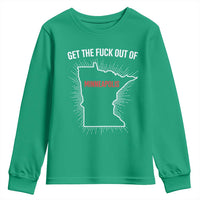 Get The Fck Out Of Minneapolis Youth Sweatshirt Minnesota Resist Anti ICE Immigration Protest Ladies