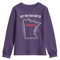 Get The Fck Out Of Minneapolis Youth Sweatshirt Minnesota Resist Anti ICE Immigration Protest Ladies