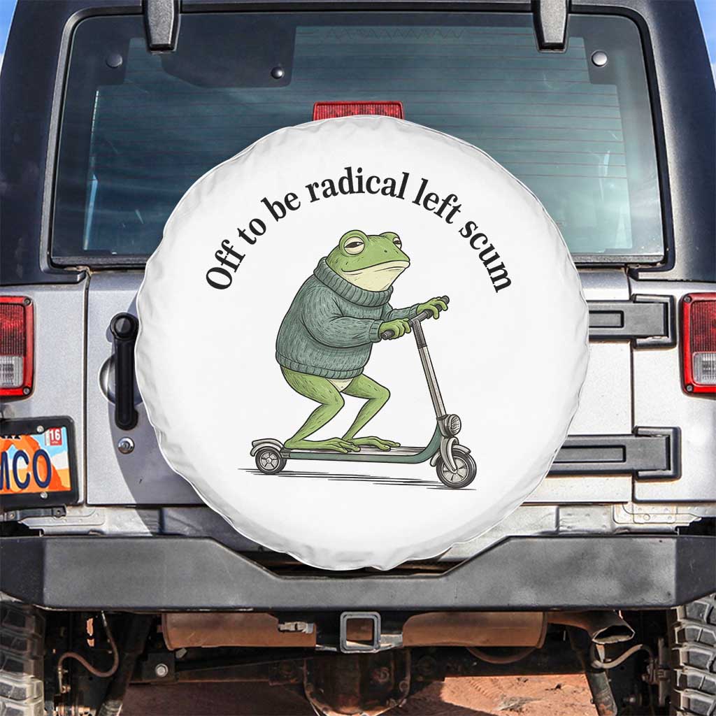 Funny Frog Anti ICE Political Protest Spare Tire Cover Off To Be Radical Left Scum
