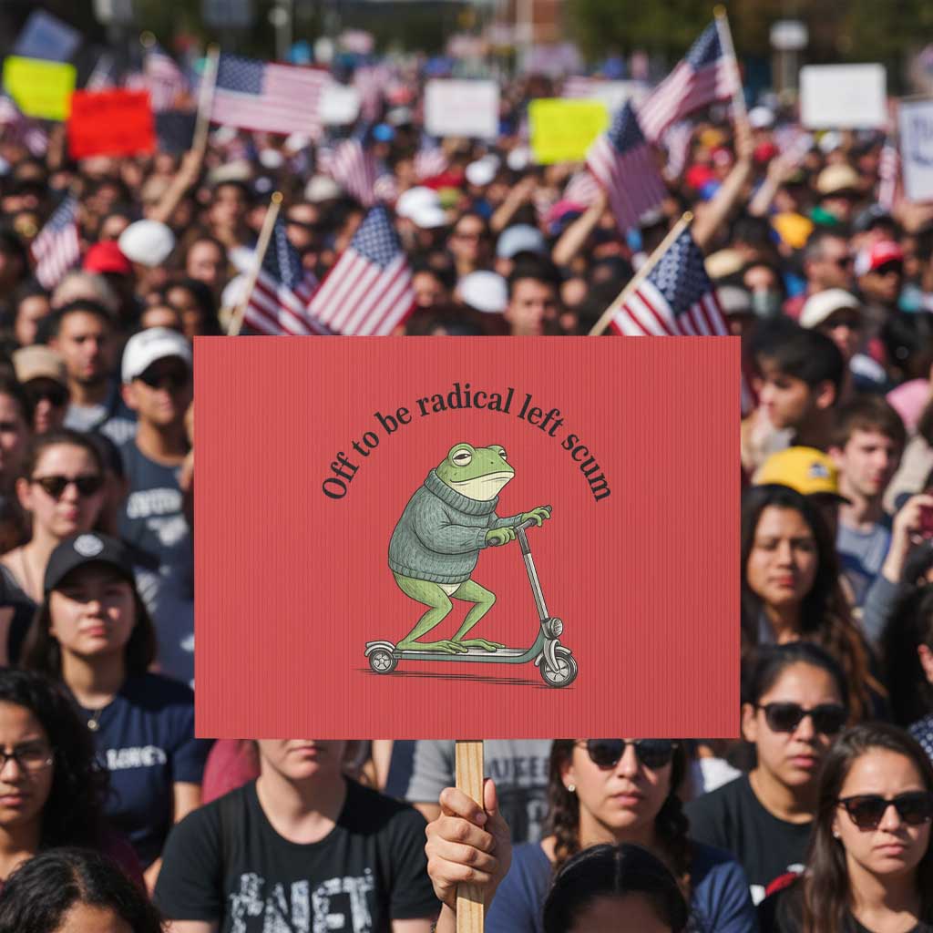 Funny Frog Anti ICE Political Protest Protest Sign Off To Be Radical Left Scum