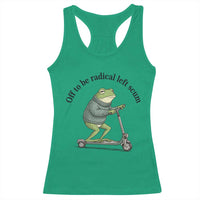 Funny Frog Anti ICE Political Protest Racerback Tank Top Off To Be Radical Left Scum