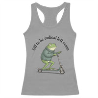 Funny Frog Anti ICE Political Protest Racerback Tank Top Off To Be Radical Left Scum