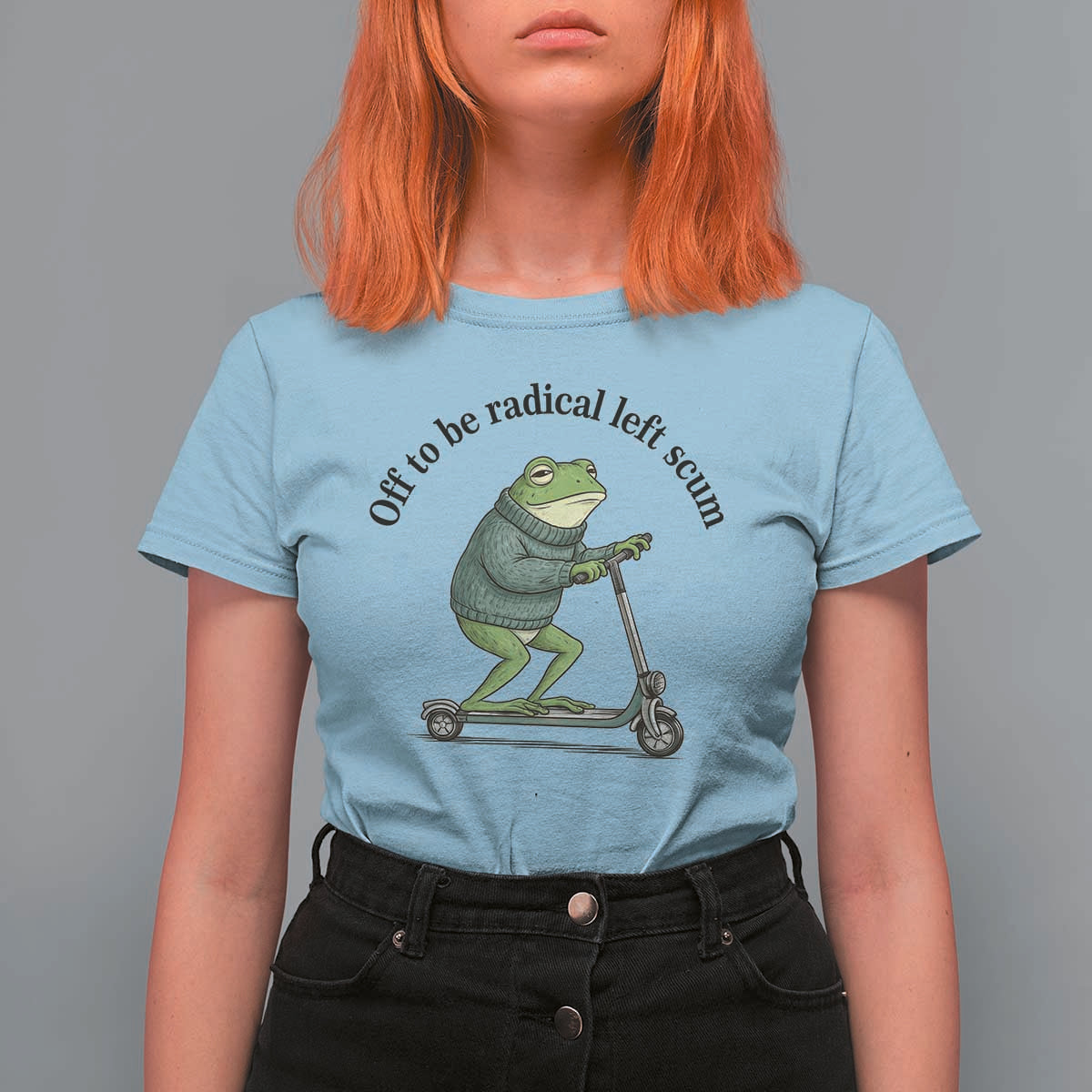 Funny Frog Anti ICE Political Protest T Shirt For Women Off To Be Radical Left Scum