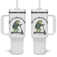 Funny Frog Anti ICE Political Protest Tumbler With Handle Off To Be Radical Left Scum