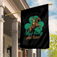 How Lucky Are We Garden Flag Cowboy Western Irish St Patrick's Day