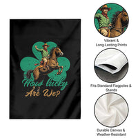 How Lucky Are We Garden Flag Cowboy Western Irish St Patrick's Day