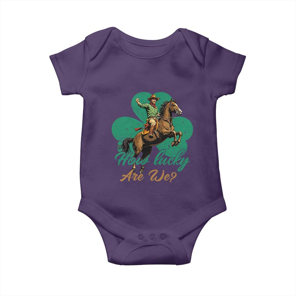 How Lucky Are We Baby Onesie Cowboy Western Irish St Patrick's Day