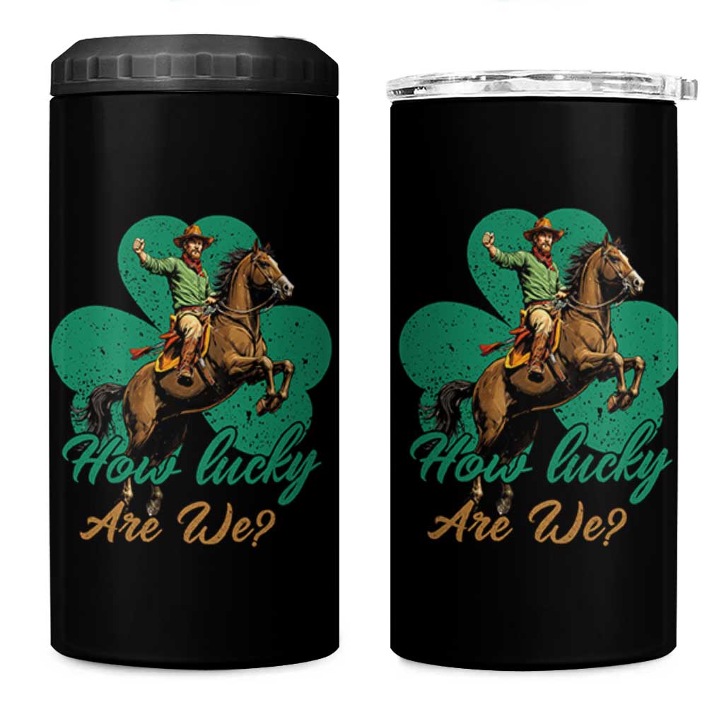 How Lucky Are We 4 in 1 Can Cooler Tumbler Cowboy Western Irish St Patrick's Day