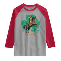 How Lucky Are We Raglan Shirt Cowboy Western Irish St Patrick's Day