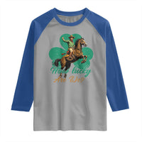 How Lucky Are We Raglan Shirt Cowboy Western Irish St Patrick's Day