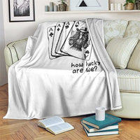 How Lucky Are We Throw Blanket Funny Western Cowgirl Rodeo Playing Card