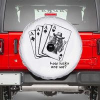 How Lucky Are We Spare Tire Cover Funny Western Cowgirl Rodeo Playing Card