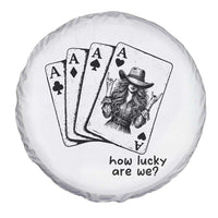 How Lucky Are We Spare Tire Cover Funny Western Cowgirl Rodeo Playing Card