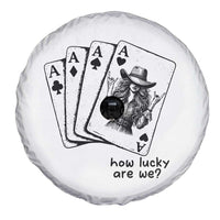 How Lucky Are We Spare Tire Cover Funny Western Cowgirl Rodeo Playing Card