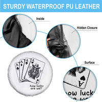 How Lucky Are We Spare Tire Cover Funny Western Cowgirl Rodeo Playing Card