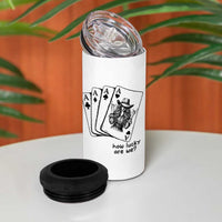 How Lucky Are We 4 in 1 Can Cooler Tumbler Funny Western Cowgirl Rodeo Playing Card