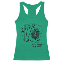 How Lucky Are We Racerback Tank Top Funny Western Cowgirl Rodeo Playing Card