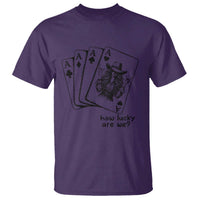 How Lucky Are We T Shirt Funny Western Cowgirl Rodeo Playing Card