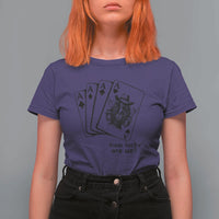 How Lucky Are We T Shirt For Women Funny Western Cowgirl Rodeo Playing Card