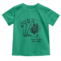 How Lucky Are We Toddler T Shirt Funny Western Cowgirl Rodeo Playing Card
